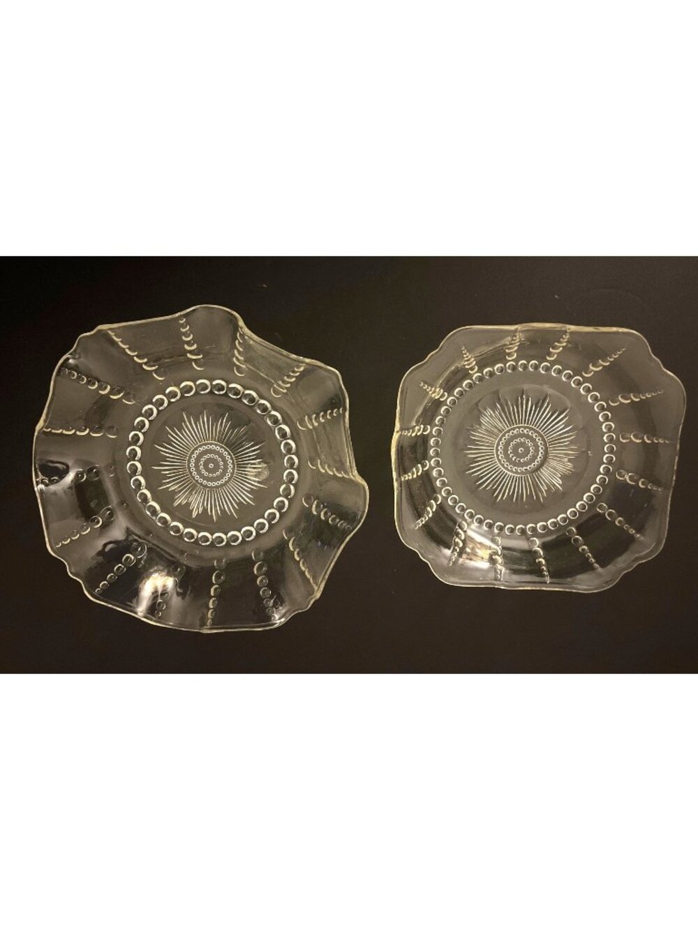 Vintage Serving Bowls by Federal Glass Columbia Pattern 9” & 10 1/2”
